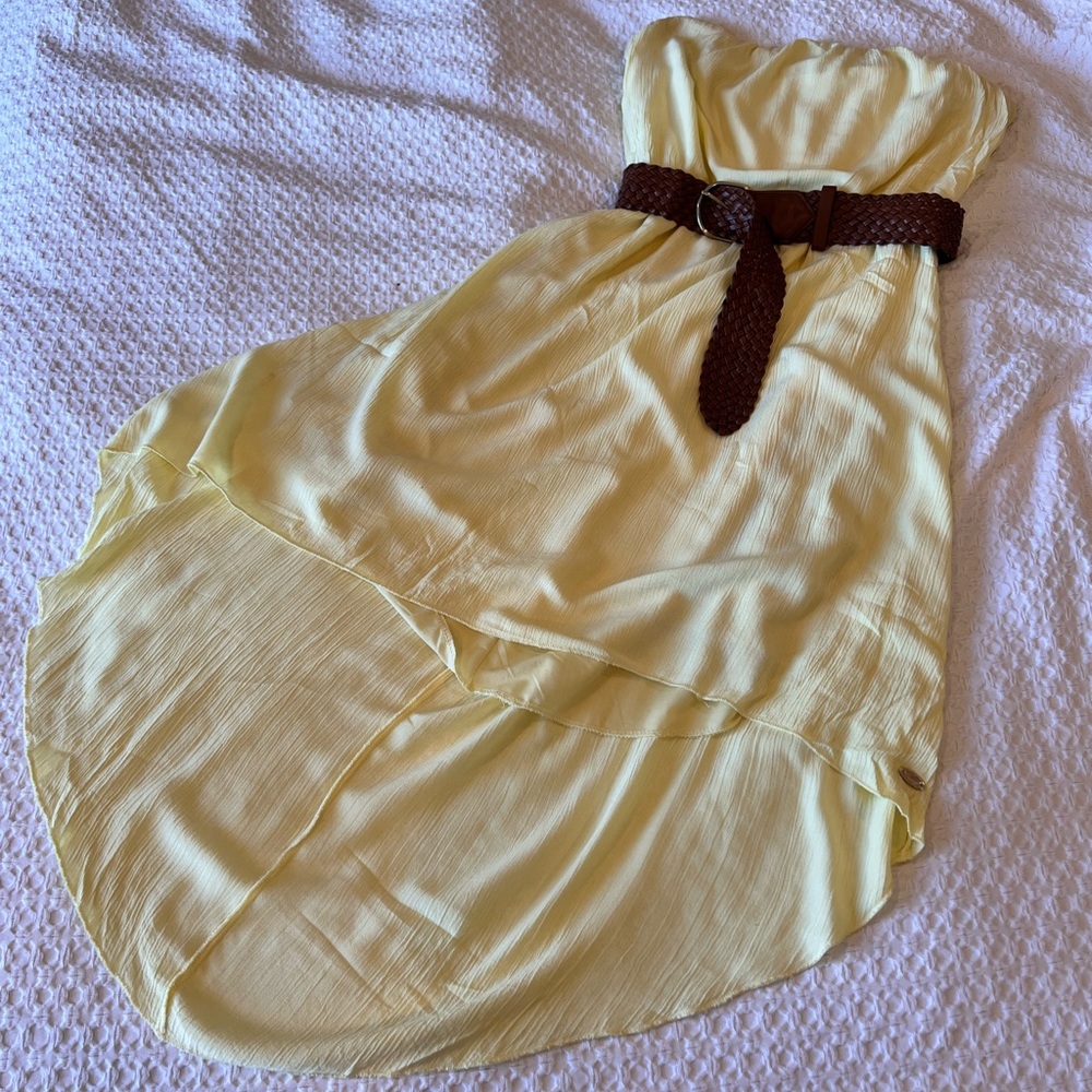 MY FAVORITE DRESS! Guess Size M Strapless Yellow with Belt